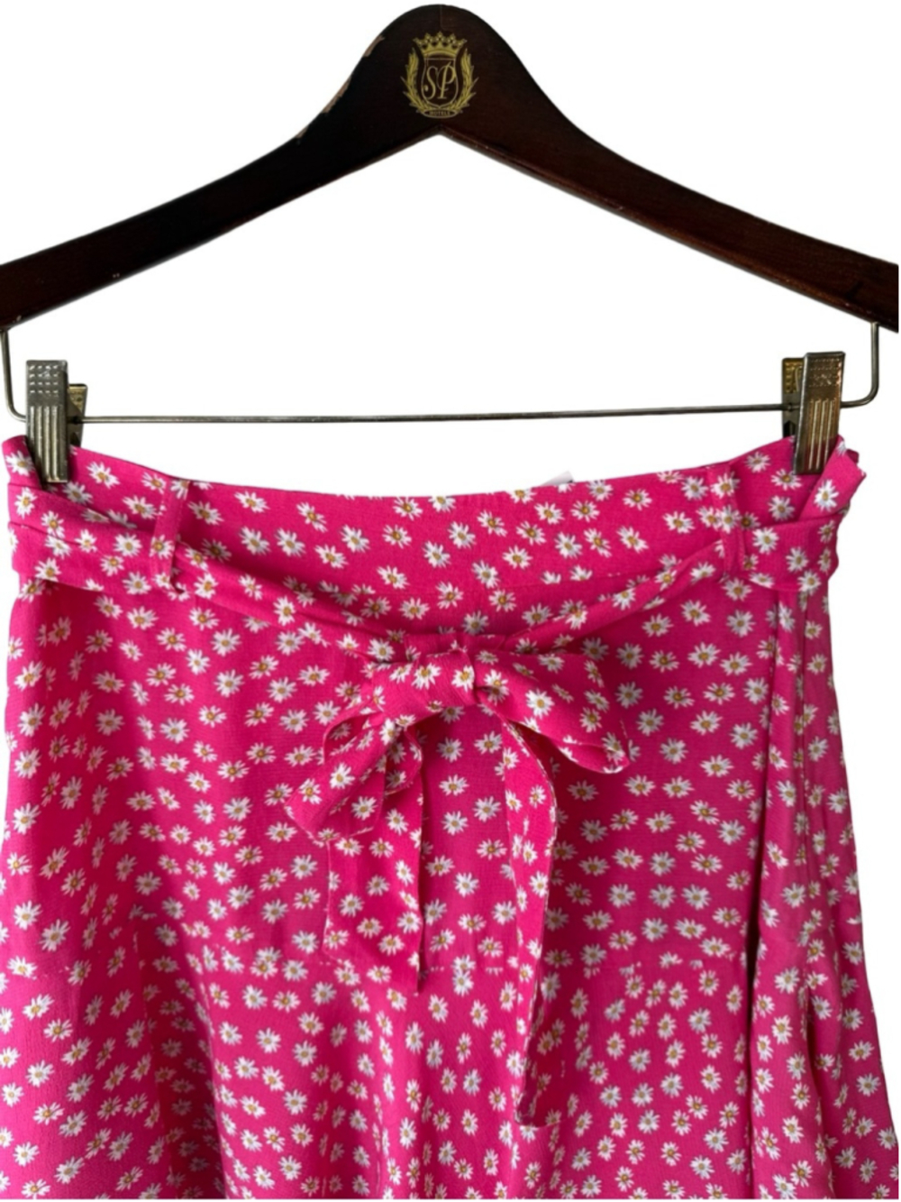 Zara Hot Pink Daisy Print Skort Size M Festival Cottagecore Coquette Feminine - Picture 10 of 13